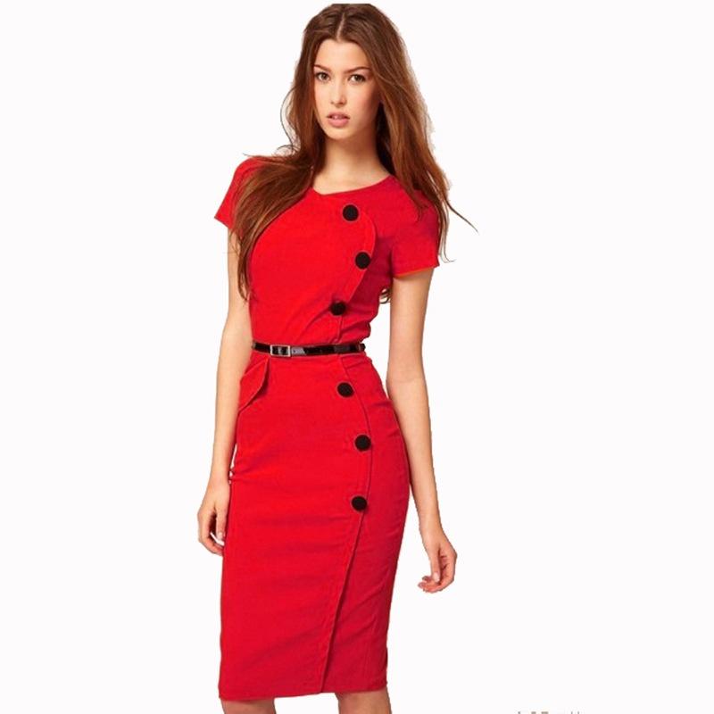 

Элегантное женское модное платье с коротким рукавом на пуговицах в винтажном стиле для офиса и повседневной носки 3XL красный