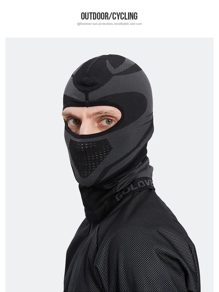 Herr Sommar Solskydd Andningsbar Cykelmask - Svettabsorberande, Värmeavledande Iskallt Silke Huvudbonad för Motorcykelåkning