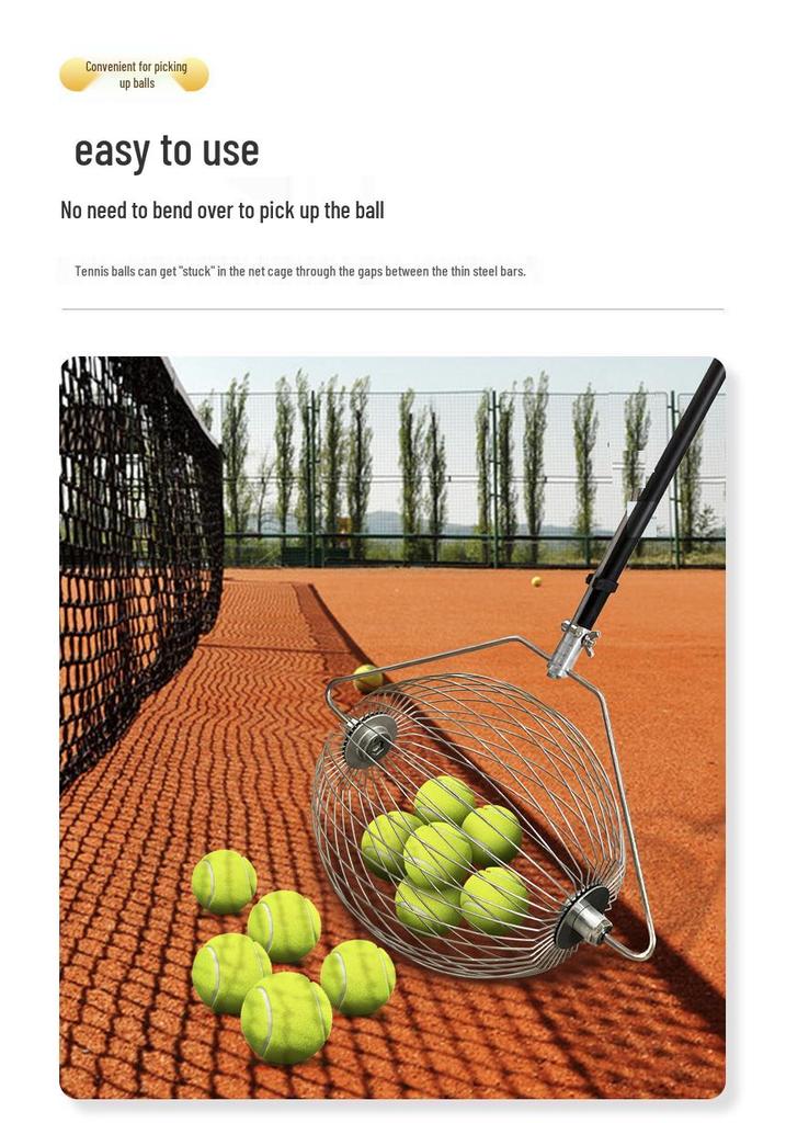 Telescopic Tennis Ball Retriever - Adjustable, Portable, No-Bend Design
