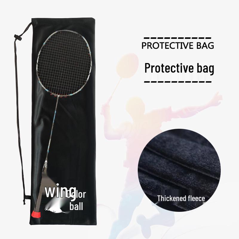 Portable Badminton Racket Flannel Cover with Thickened Shoulder Strap for Men & Women - Special Protective Storage Bag