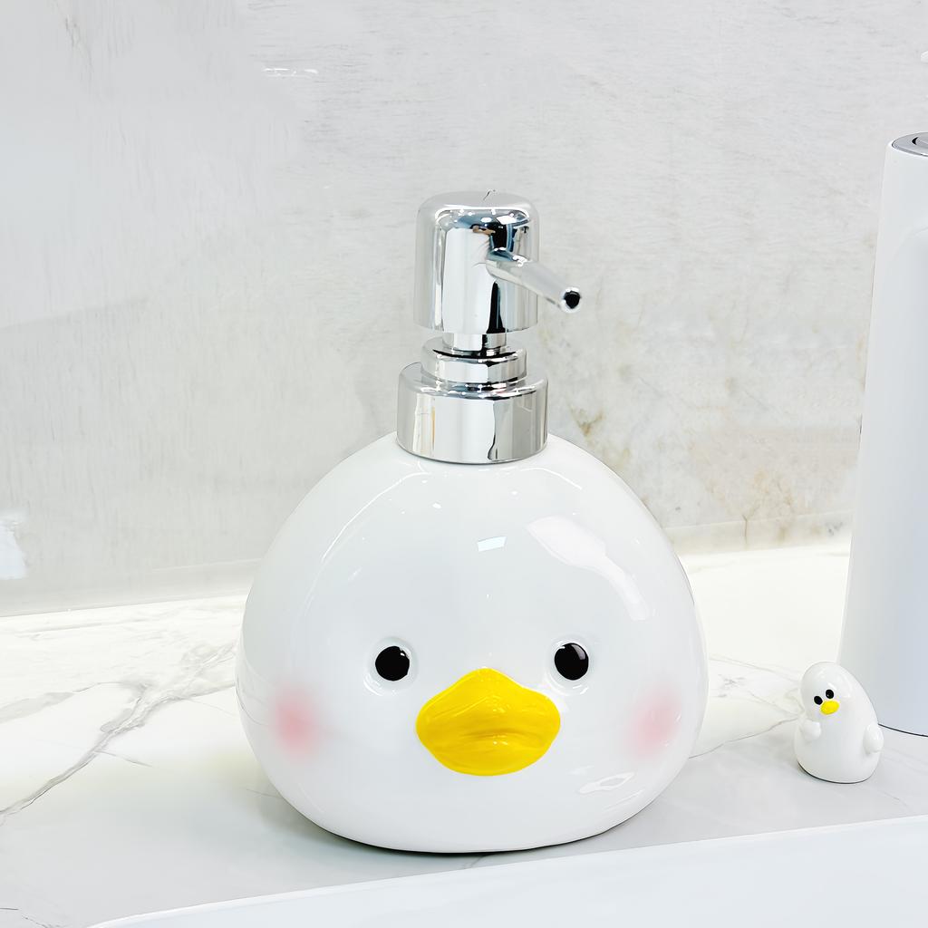 Cute Penguin Hand Wash Bottle Press Ceramic Lotion Bottle Bathroom Shower Gel Shampoo Bottle Soap Dispenser Bathroom Accessories