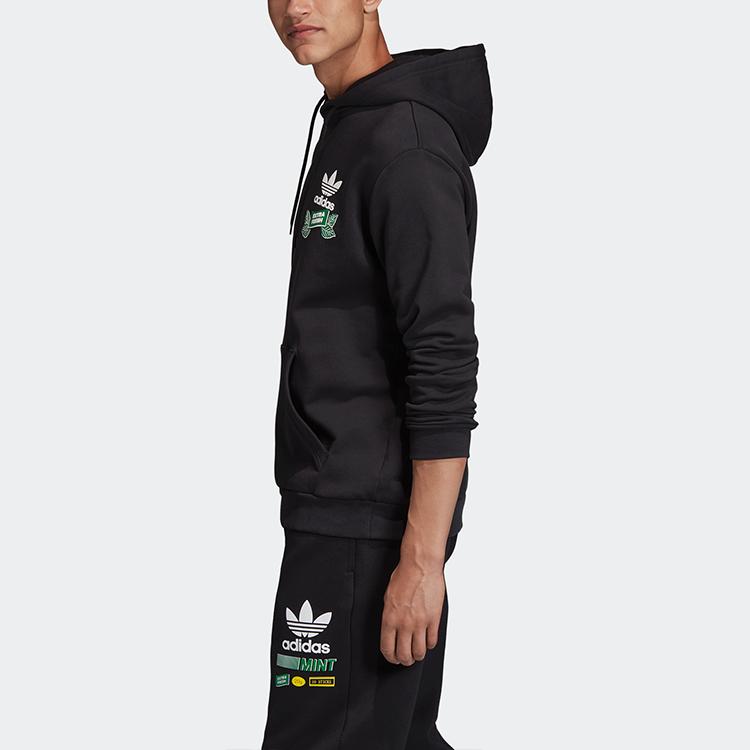 Adidas Originals Sudadera con Capucha Copo de Nieve Trébol Hombre Tops Negro FP7702