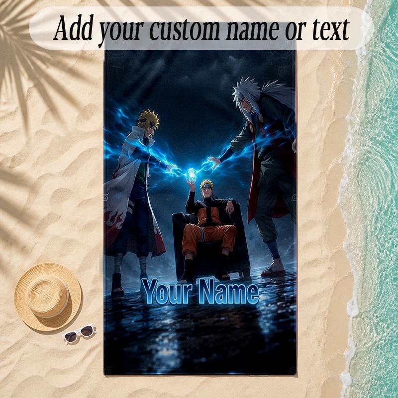 Beach TowelNaruto Custom Name Text Personalized Soft Towel for Beach Pool Indoor Home Decor Gift