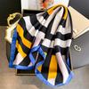 Striped Printed Silk Like Square Scarf For Women Fashion