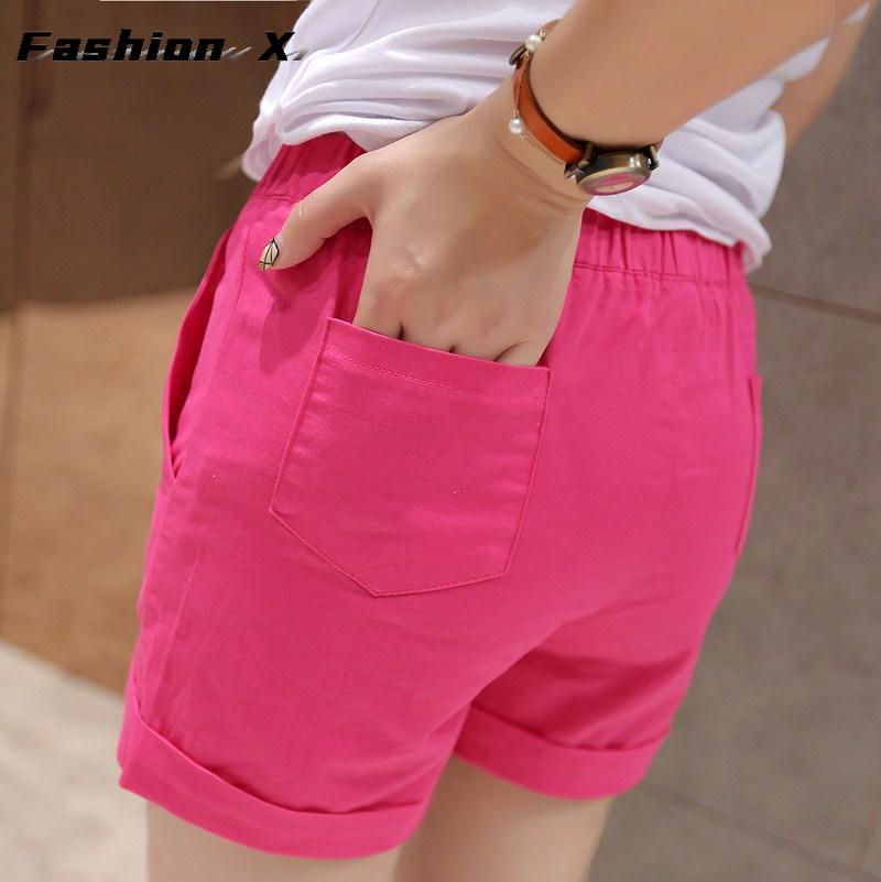 Sommerliche weite Hose Damen Einfarbig Übergröße Shorts