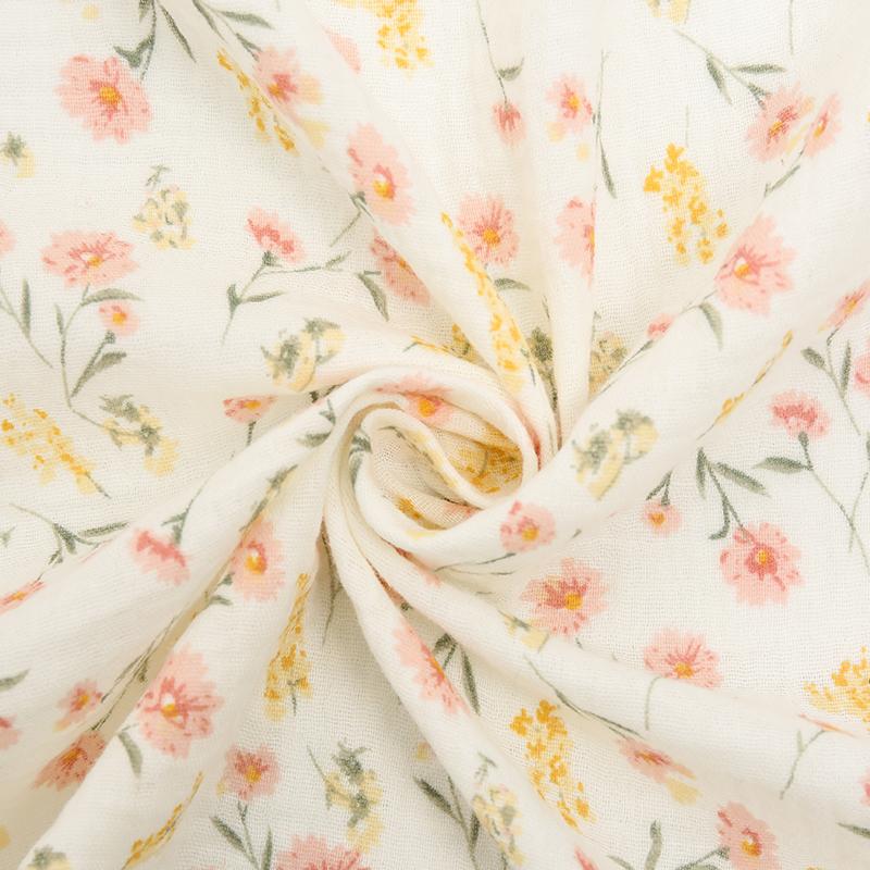 135x50/500CM 100% Cotton Soft Double-layer Crepe Printing Fabric For Pajamas, Blanket,Children's Clothing Handmade DIY Fabric