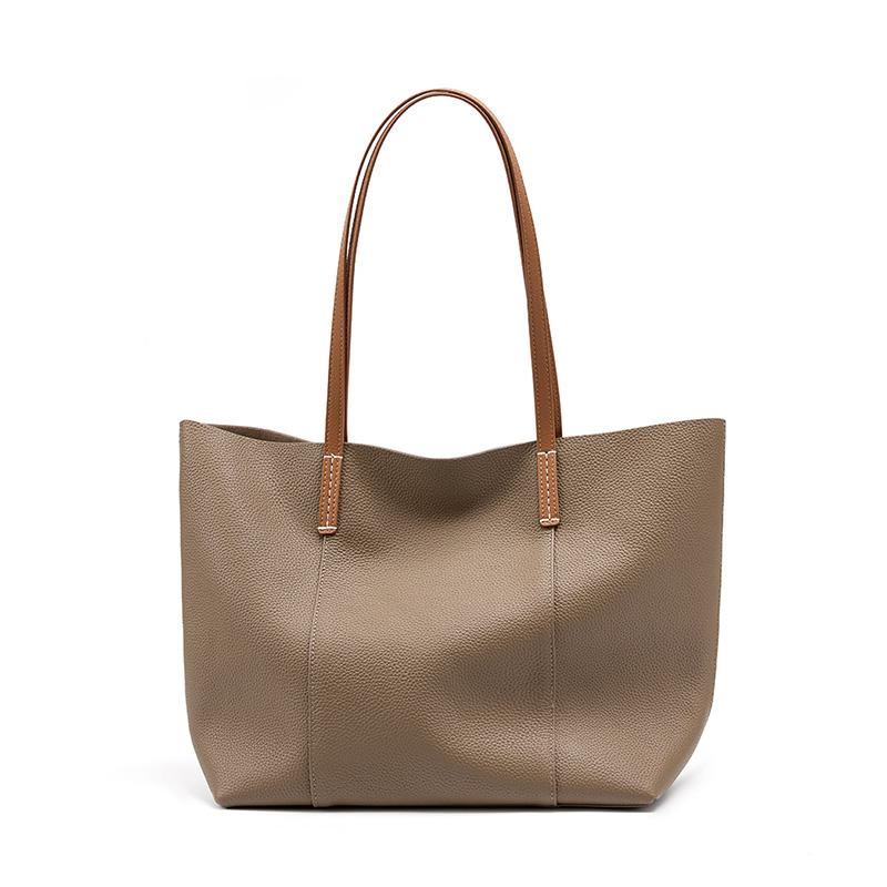Cowhide Tote Bag Luxury Designer Genuine Leather Women's Bag Fashion Large Capacity Removable Women Shoulder Bags