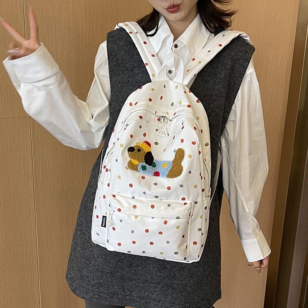 Travel Women's Backpack Large Capacity Student School Bag Fashion Puppy Print Backpack  Girls
