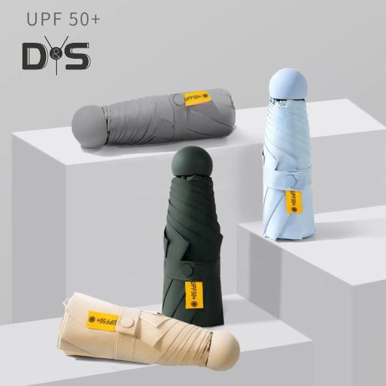 Parapluie de voyage UPF 50+ avec 8 baleines renforcées pour les UV, le soleil et la pluie, mini parapluie de poche pliable avec étui pour sac à dos
