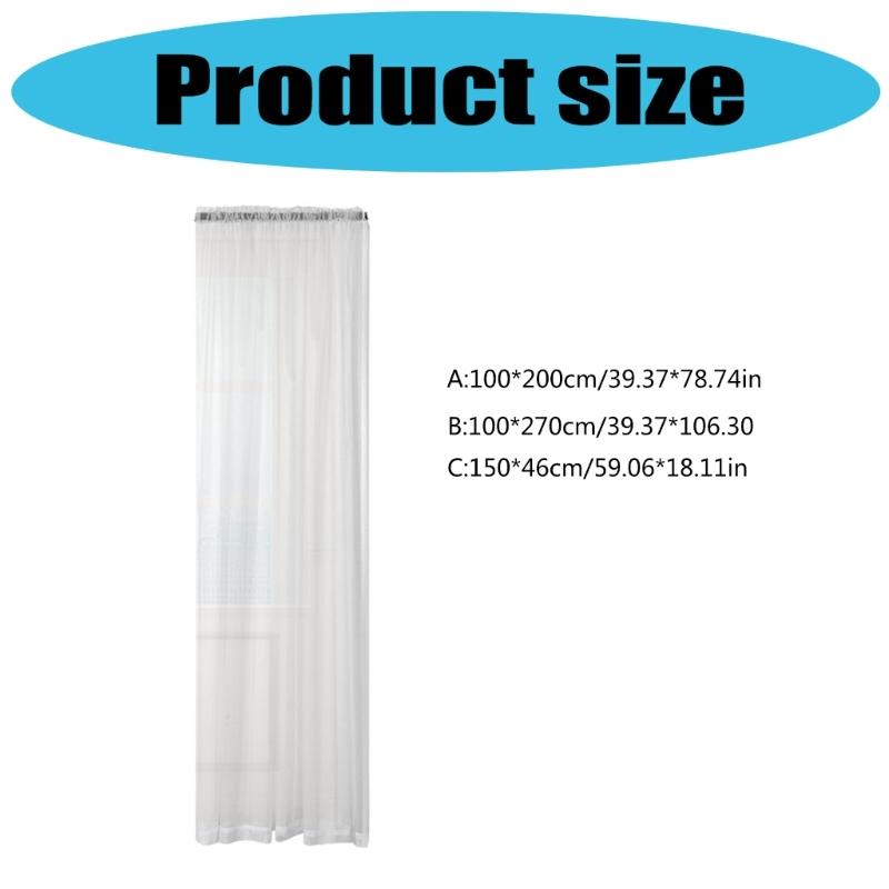 Sheer White Polyester Window Curtains for Light Privacy Protective Home Decoration