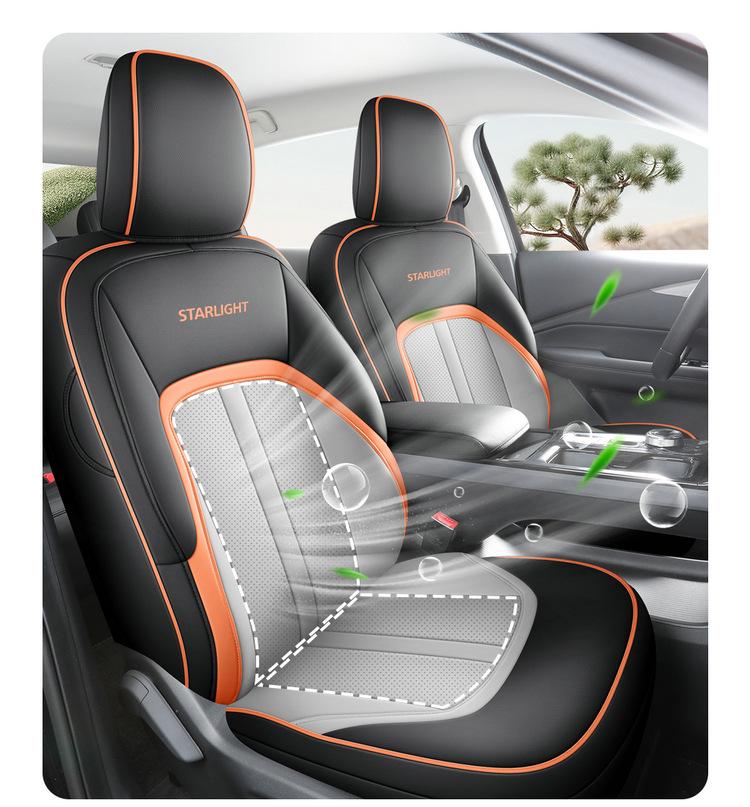 Wuling Xingguang Full Leather Car Seat Cushion - Universal Four-Season Model for Five-Seater