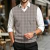 Men's Casual Wool- V-Neck Knit Sweater Vest for Commute