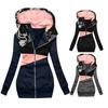 Kadın Kapüşonlu Sweatshirt Kontrast Renkli Patchwork Sonbahar Kış Sıcak Cepli Günlük Giyim İçin