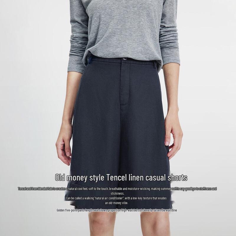 Navigare Women's Tencel Linen Bermuda Shorts
