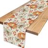 Fall Pumpkin Maple Leaves Linen Table Runner Holiday Party Decor Washable Kitchen Dining Table Runner Autumn Decorations