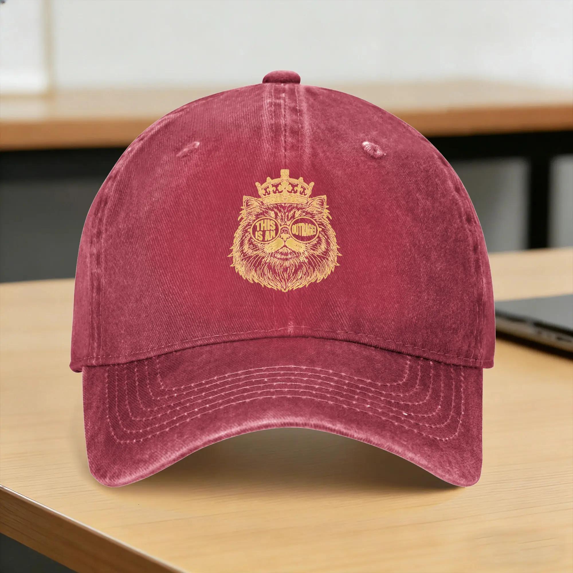 This is an Outrage Funny Princess Cat Donut Casual Baseball Cap Outdoor Sport Hip Hop Hats Spring Adjustable Baseball Caps One Size