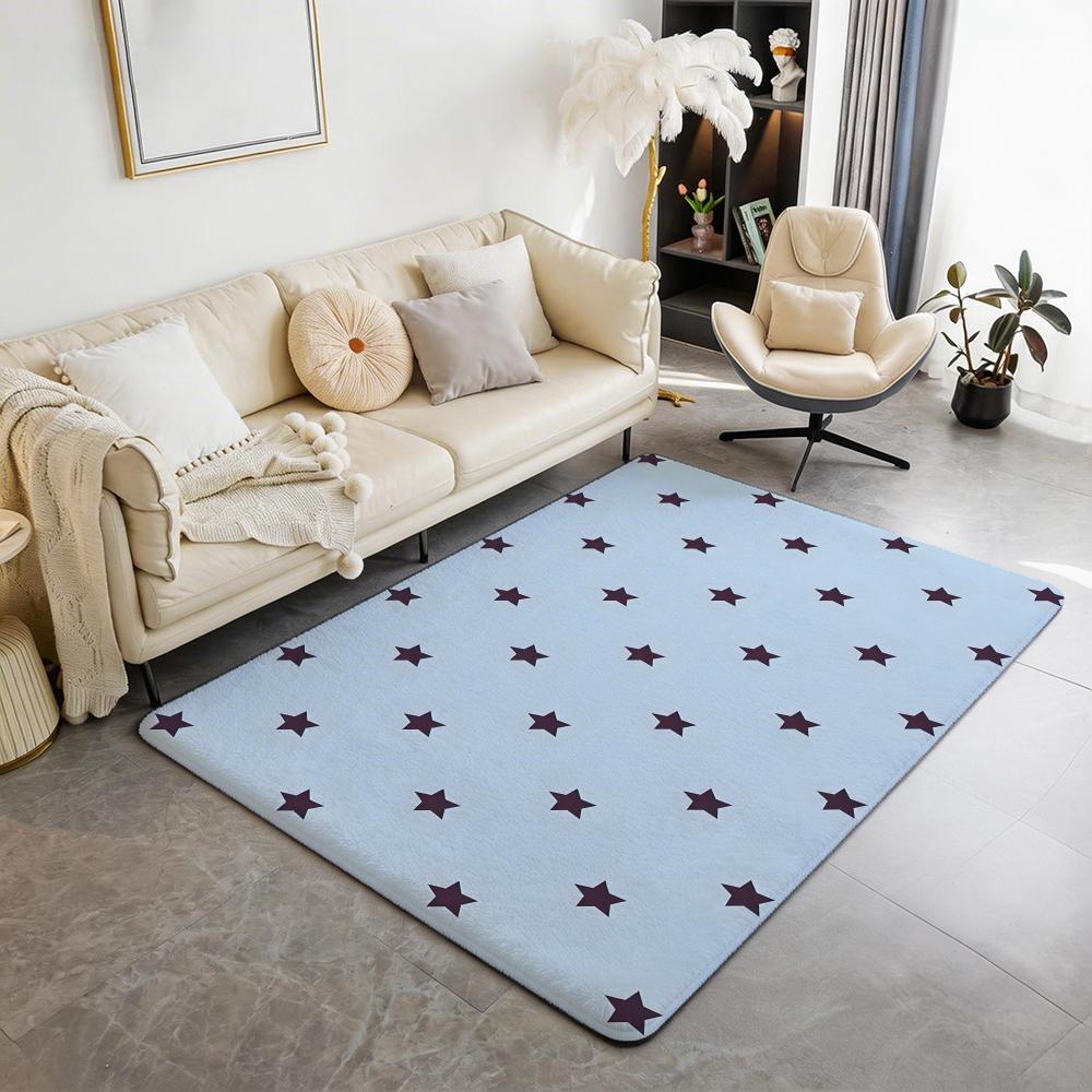 Abstract S Star Floor Mat Eco Flannel Doormat Non Slip Odorless Indoor Floor Rug Soft Short Plush Home Mat
