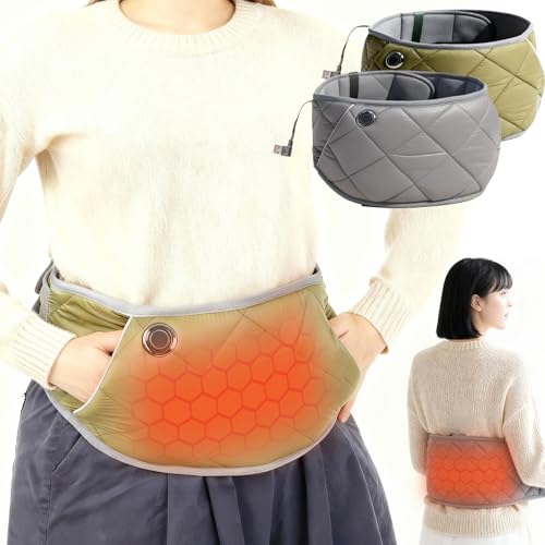 

Горячий Пояс Электрический Нагревательный Пояс [3-в-1] Электрический Обогреватель для Живота, Талии и Спины, USB-перезаряжаемый, 3 режима температуры, Ультралегкий, Регулируемый