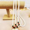 Natural White Hetian Jade Bead Bracelet Necklace: Unisex Buddhist Rosary In Welfare Style