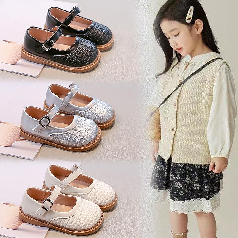 Girls' 2026 Spring Soft-Soled Leather Princess Loafers