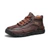 Men's High-top Casual Sneakers Handmade Leather Shoes Plus Size 39-48 Spring & Autumn