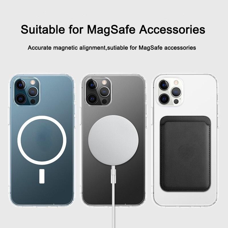 Crystal Clear Hard Acrylic Wireless Charging Magnetic Case Compatible For iPhone Air 11 12 13 14 15 16 17 Pro Max 14 Plus