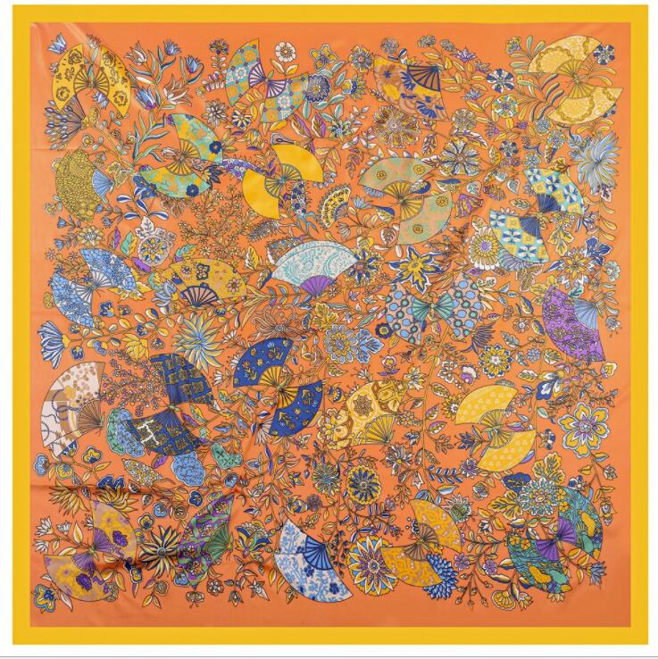 New Luxury Brand Silk Scarf Women Print Square Shawl Hijab Scarfs Female Fashion Shawls Scarves For Ladies 130*130cm