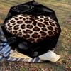1pc Leopard Print Heart Automatic Open/Close Umbrella Compact Folding Umbrella with 8-Rib Shaft for Women/Men, Elegant Birthday1138S