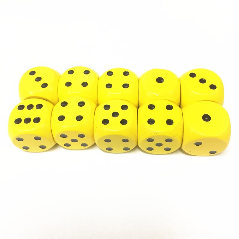 10Pcs Wood Dice D6 Sided Dice 16Mm Digital Number Or Point Cubes Round Coener For Kid Toys Board Games