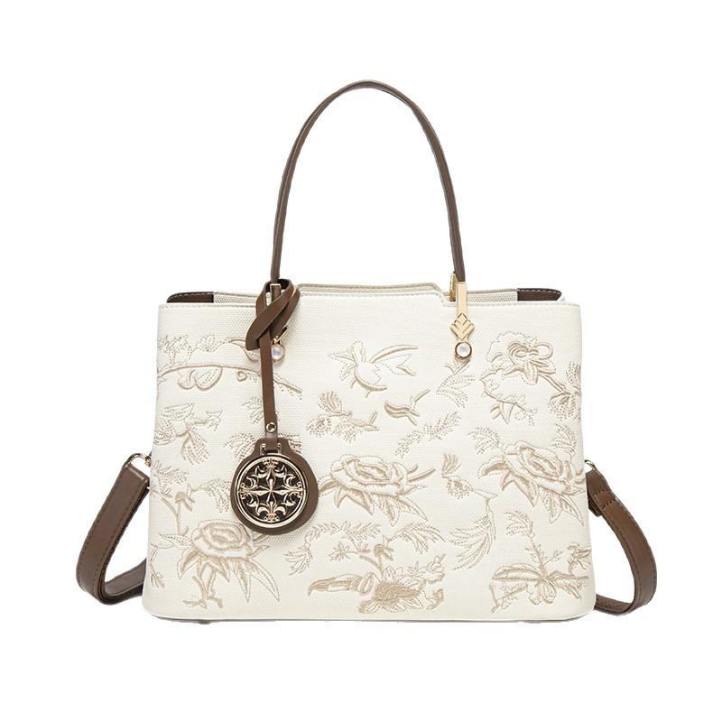 Mother'S Day Gift, Mother Bag, Women'S Bag, Handbag, Large Capacity Single Shoulder, High-End Rose Embroidery