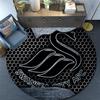 Swansea City logo pattern round rug,Carpet Rug for Living Room Bedroom Playroom ,Non-slip Floor Mat,Holiday Gifts and Birthday Gifts.