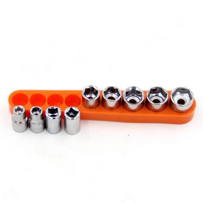 Set di 9 chiavi a bussola esagonali (5mm-13mm) con adattatore a testa quadra da 6,35 mm