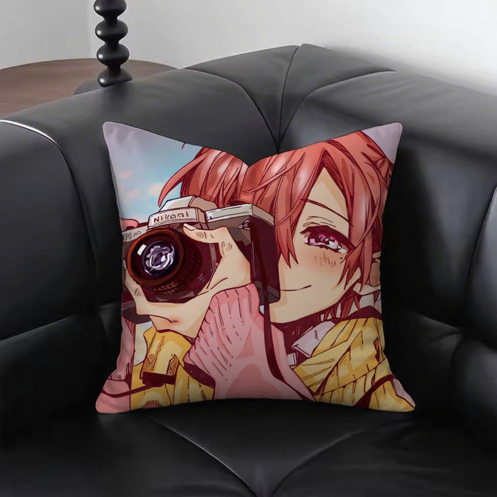 1pc Tbhk Mitsuba Sousuke Pillow Case Square Bedroom Sofa Leisure Comfort Cushion Car Living Room Home Decoration
