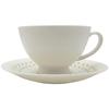 WHITE CERAMIC CUP 260ml WITH OPENWORK SAUCER FOR COFFEE AND TEA