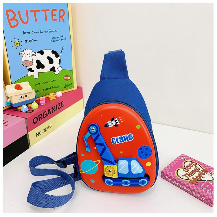 Construction Vehicle Printed Childrens Shoulder Bag Cartoon Crane Bag Crossbody