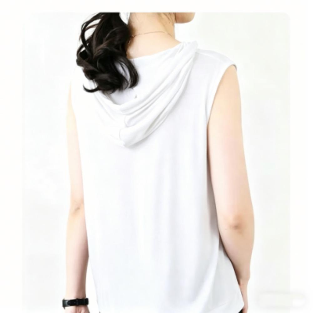 

Fashion Women Sports Shirts Vest Hoodies Hooded Loose Sleeveless T-shirt Women Tank Tops Top S