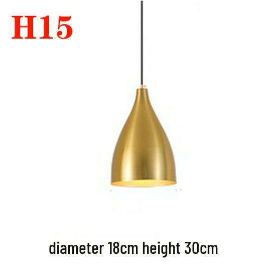 Nordic Gold Single Pendant Light for Bedroom, Bar, Café, or Shop