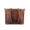 Personalized Brown Leather Crossbody Tote by Parrys Leather World, Vintage Full Grain Shoulder Bag, Durable Everyday Carry