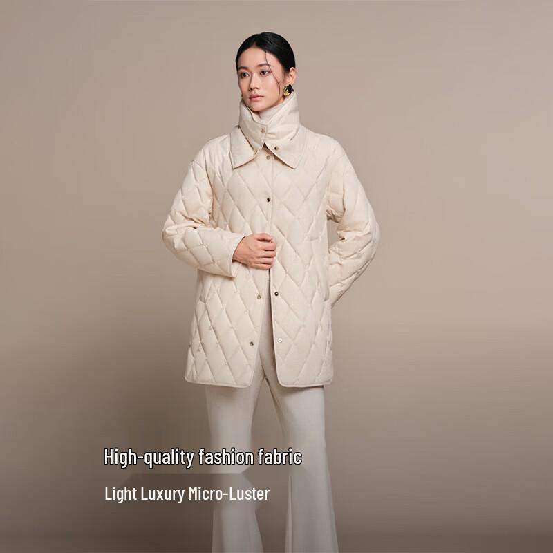 Bosideng Detachable Collar Diamond Quilted Goose Down Jacket B250134156