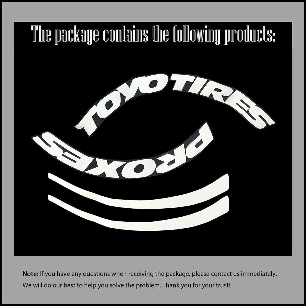 TOYO TIRES PROXES Universale 3D Auto Impermeabile Adesivo per Pneumatici Ruota Auto Gomma Lettere Unite Decalcomanie Accessori