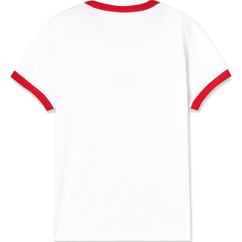 Levis SS24 Paris Limited Edition Capsule Collection Casual Color Block Letter Embroidery Crew Neck Short Sleeve T-Shirt Women T-Shirt White 0023O-0000