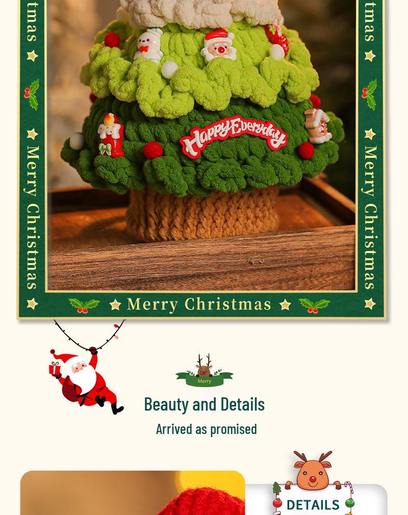 2025 New Style Crochet Christmas Tree Gift Bag for Kids - Christmas Eve Apple Tote