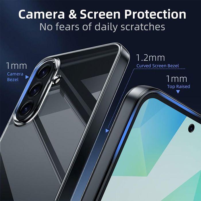 Protective Case - BOOLING - for Samsung Galaxy A56 5G - Transparent Silicone - 2 Tempered Glass - Shockproof