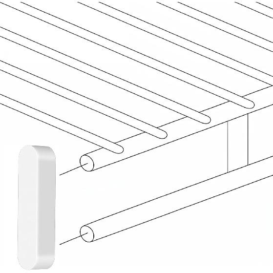 4 Piece Plastic Rod Spacer Caps White Closet Rod End Caps Plastic Wire Shelf End Cap Closet System Parts Accessories Shelf Covers for Wire Shelves