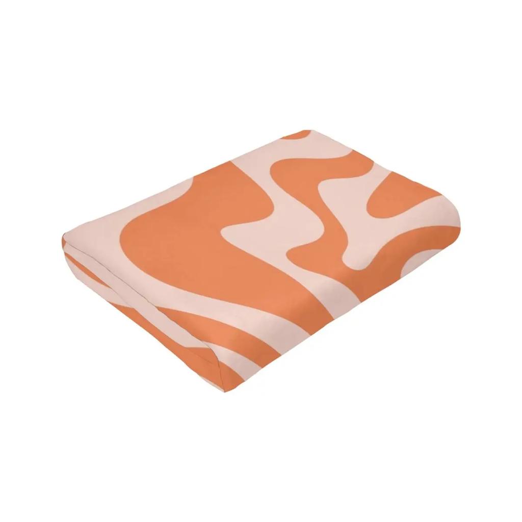 Flüssiges Wirbel Abstraktes Muster in Orange und Blassrosa Überwurfdecke Gefüllte Decken Decke Sofa