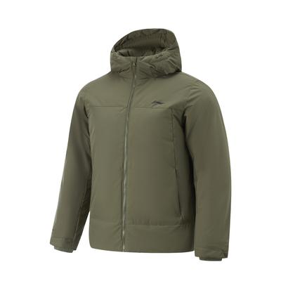Comfortable Casual Minimalist Hooded Zipper Down Jacket Men Outerwear Military-Green AYMU571-2