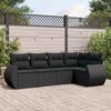 VidaXL Garden Lounge Set with Cushions 5 Pcs, Patio Sofas, Patio Furniture Set, Outdoor Furniture, Black 3253662