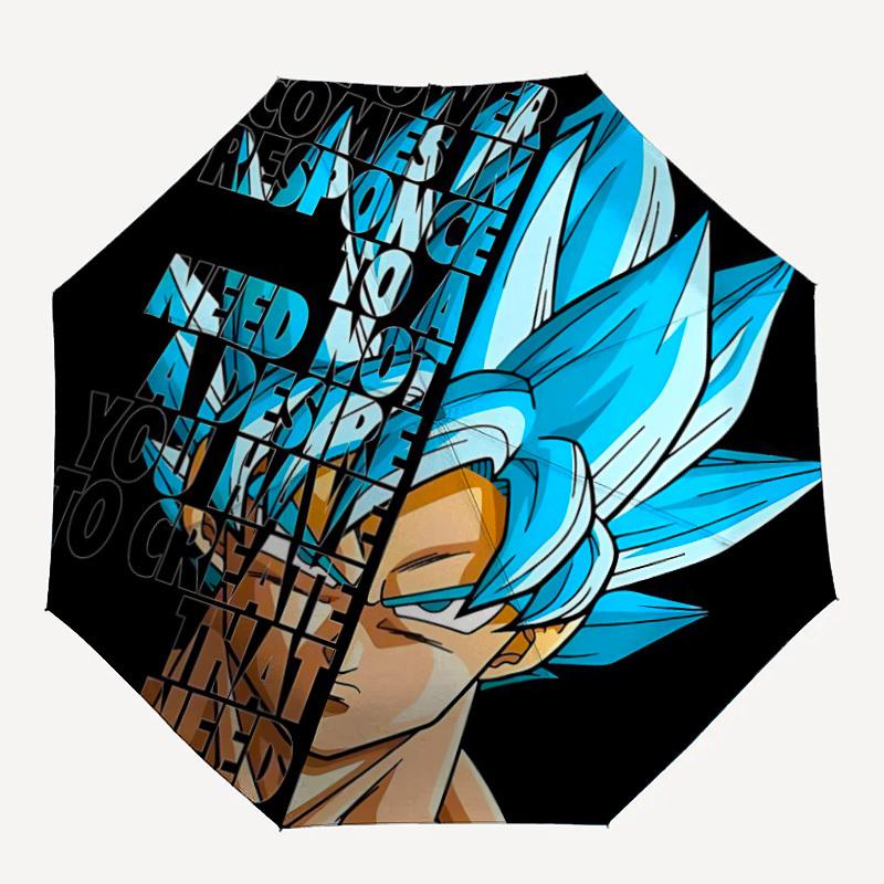 

1PC Saiyan Automatic Open/Close Folding Umbrella, Windproof 8 Rib Construction, Lightweight Travel Umbrella for Women/Men,0902057