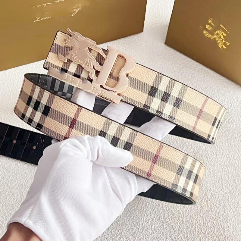 Men's Cross-border Leather Belt – Smooth B-li Buckle, Versatile for Business and Fashion, Ideal for Youth and Jeans.