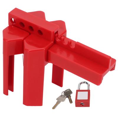 Verrou de vanne à boisseau sphérique réglable Rouge avec cadenas de 38 mm pour DN8‑DN50 Industrie Chimiques Électricité Pétrole Charbon